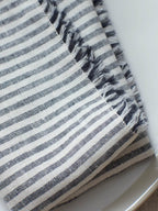 Set of 2 Ink Thin Stripe Linen Napkins