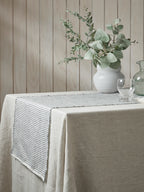 Ink Thin Stripe Linen Table Runner