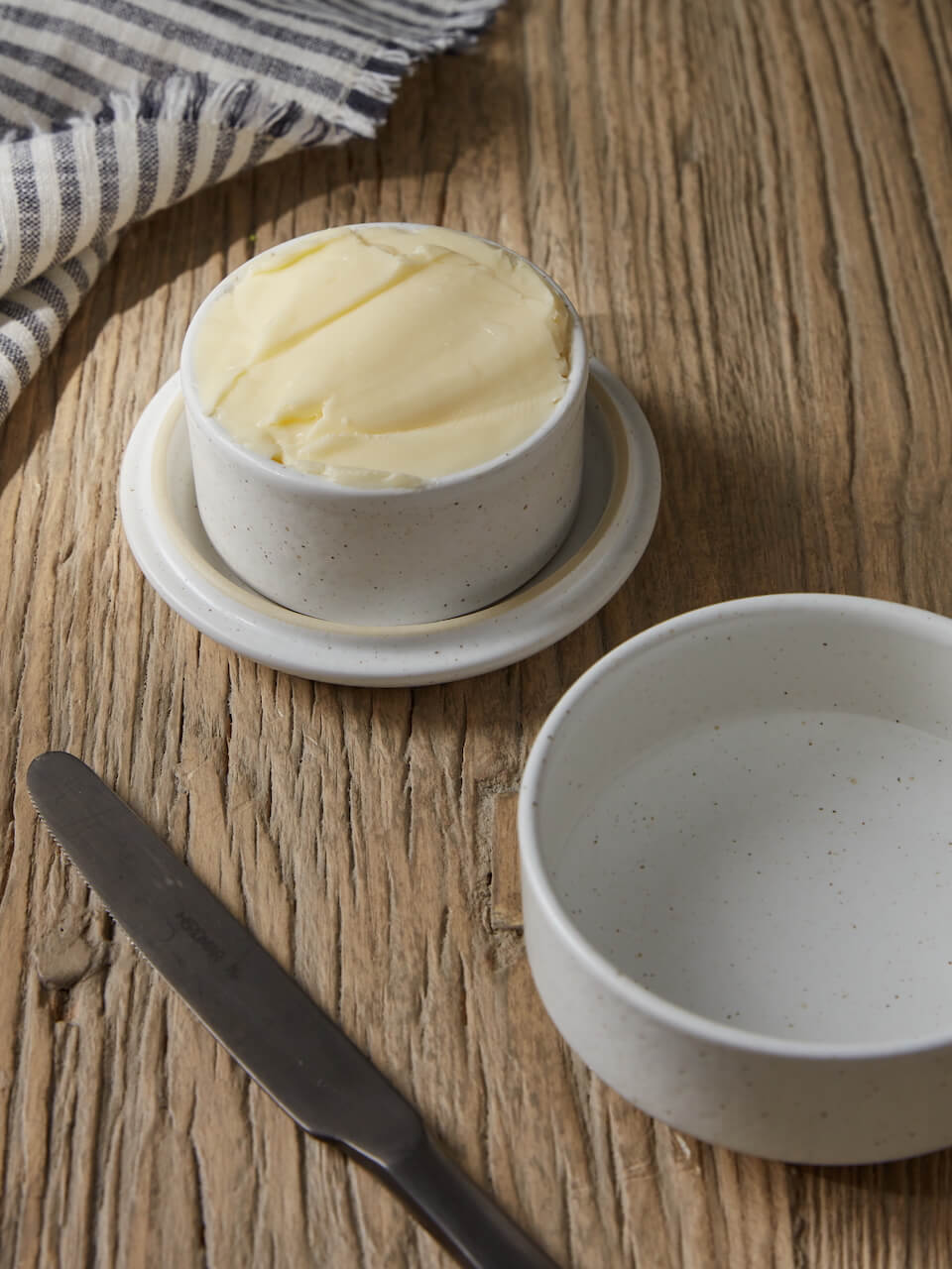 Nova White Ceramic Butter Dish