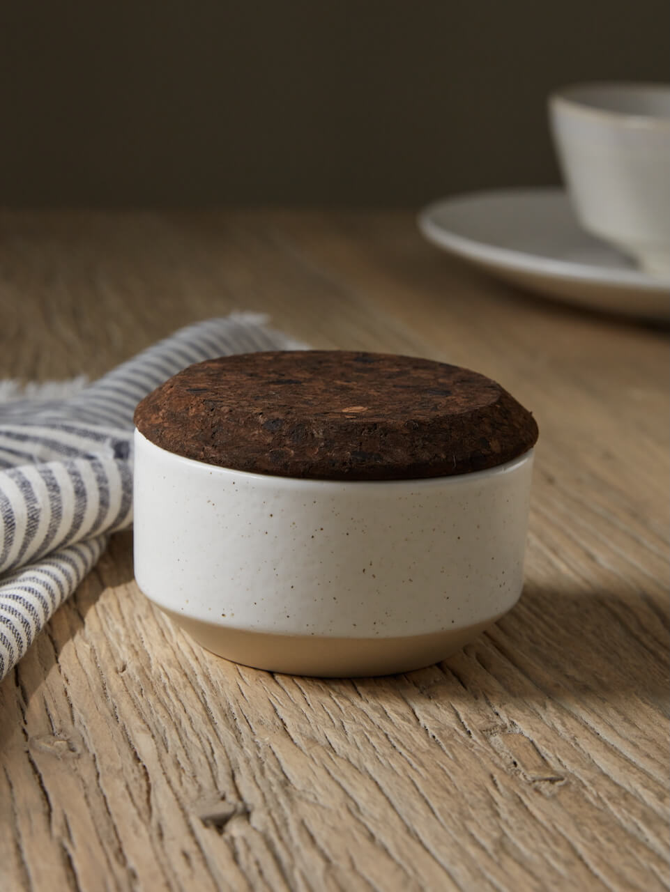 Nova White Ceramic Salt Pot