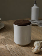 Nova White Ceramic Garlic Canister