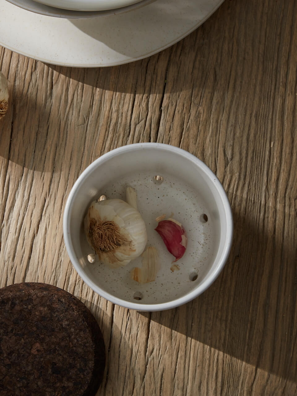 Nova White Ceramic Garlic Canister