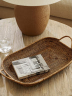 Cove Antique Brown Rattan Tray