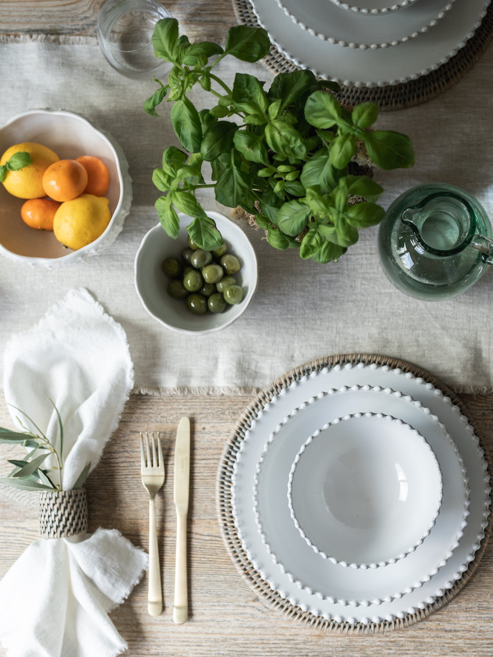 Putty Linen Table Runner
