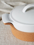 Stoneware Casserole Dish with Cork Tray