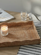 Rhu Natural Rattan Scallop Edge Tray