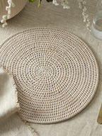 Set of 4 Iona White Rattan Placemats