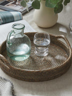 Firth Grey Round Rattan Tray